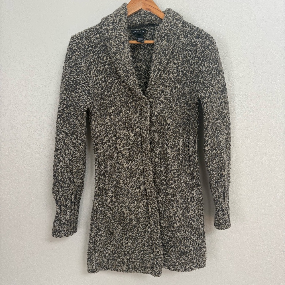 Athleta Black and White Knit Cardigan